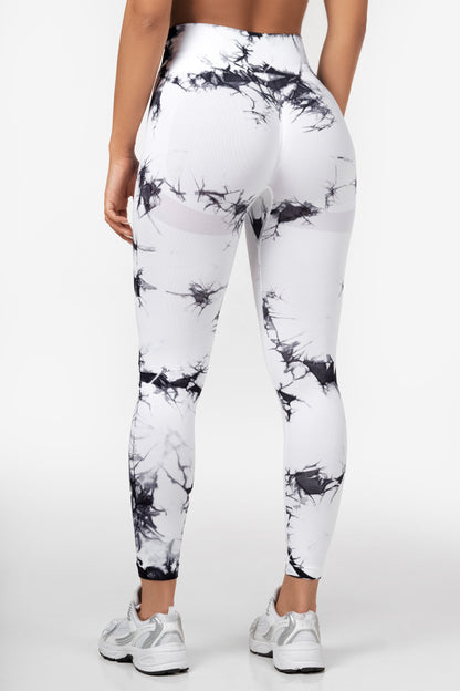 Valkoiset Tie Dye Scrunch -leggingsit