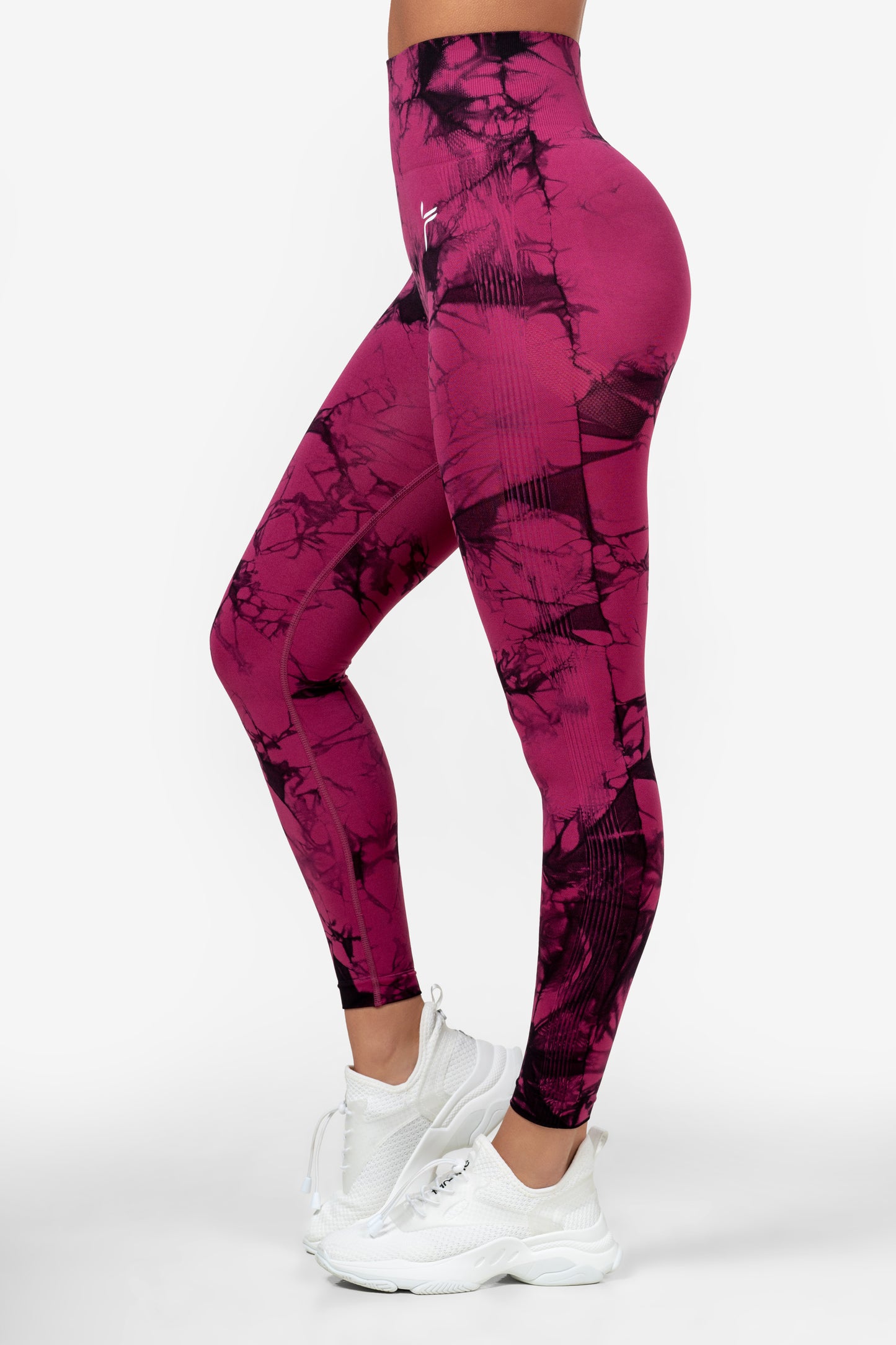 Rosafarbene Scrunch-Leggings mit Batikmuster