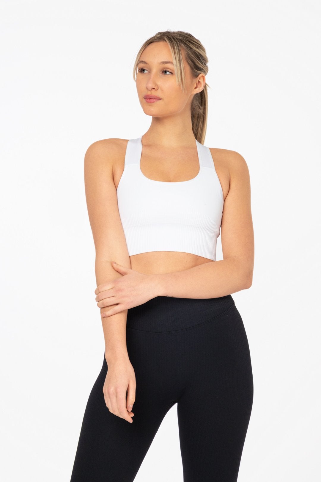 White Support Ribbed Bra - for dame - Famme - Sports Bra