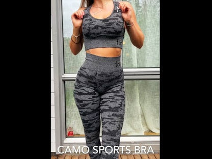 Camouflage Spandex Athletic Sports Bras in Black, White, & Grey Urban Camo  Pattern - Ladies Athletic Spandex Sports Bras in Lots of Colors & Styles